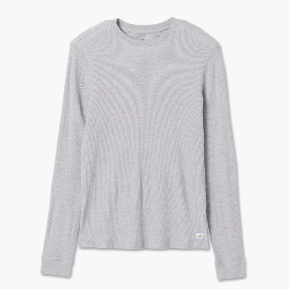 Vuori Light Gray Men’s Long Sleeve Waffle Crew Sz M